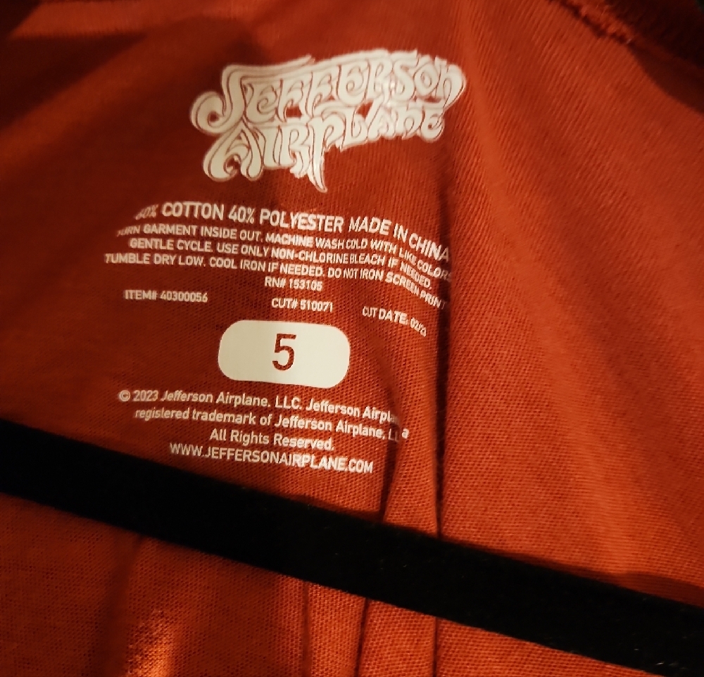 Torrid Jefferson Airplane Cutout Neck Band Tee - Rust Orange Graphic Tee - Picture 5 of 6